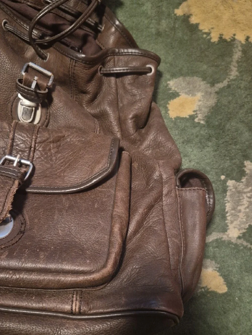 vintage leather backpack classic brown